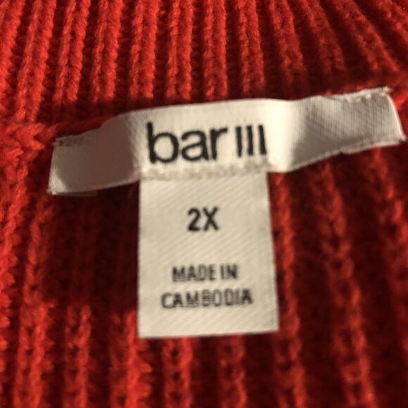 Bar III SWEATER-TOPS RED PLUS SIZE 2X TURTLE NECK AND V OPEN AND THE CHEST  KNIT - Picture 7 of 10